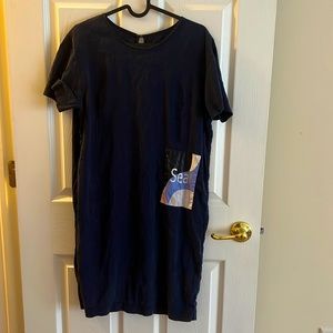 Dark blue midi dress